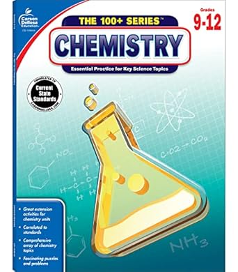carson dellosa the 100+ series grades 9 12 chemistry workbook periodic table atomic structure scientific