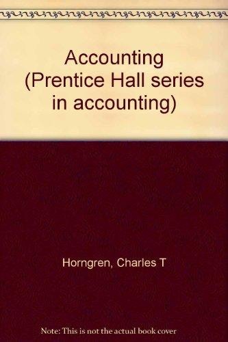 accounting 2nd teacher's edition horngren, charles t 0130073296, 9780130073297