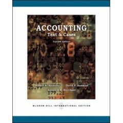 accounting texts and cases  robert anthony 0070635536, 9780070635531
