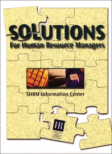 solutions for human resource managers  society for human resource management 1586440039, 9781586440039