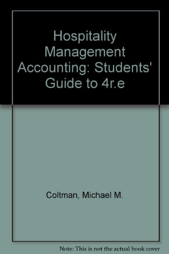 hospitality management accounting 4th edition michael m. coltman 0442005881, 9780442005887