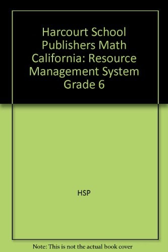 harcourt math resource management system grade 6 1st edition harcourt school publishers 0153680504,
