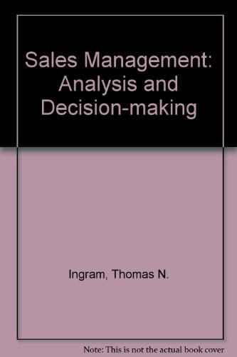 sales management analysis and decision making 2nd edition laforge, raymond w. 0030541689, 9780030541681