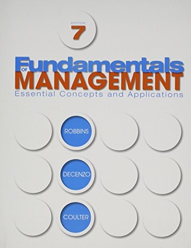 fundamentals of management essential concepts and applications 7th edition robbins, stephen p., de cenzo,