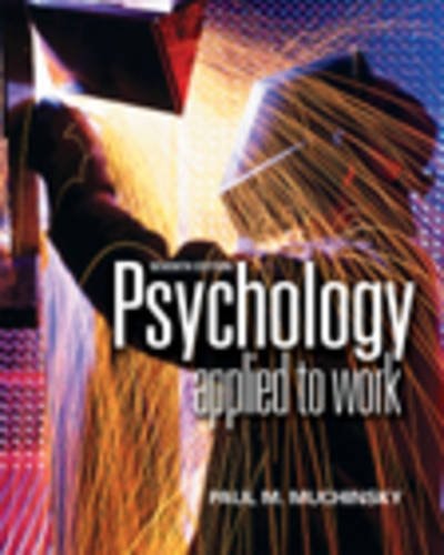 psychology applied to work an introduction to industrial and organizational psychology 7th edition paul m.