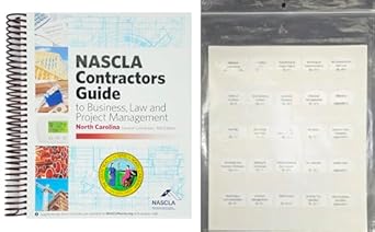 book and tabs nascla contractors guide to business law and project management north carolina general 1st