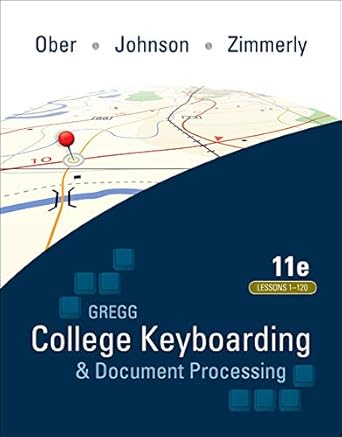 gregg college keyboarding and document processing lessons 1 120 main text 1st edition scot ober ,jack e