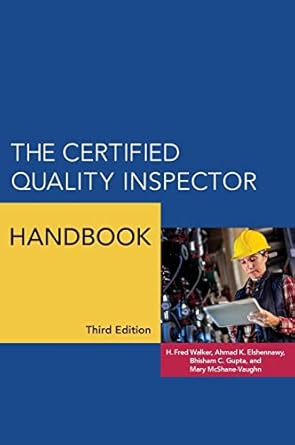 the certified quality inspector handbook 3rd edition h fred walker ,ahmad k elshennawy ,bhisham c gupta ,mary