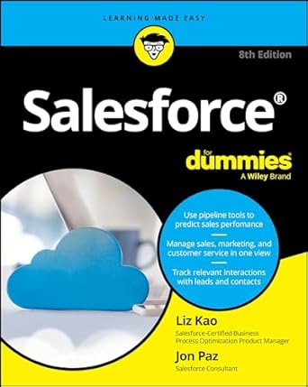 salesforce for dummies 1st edition liz kao ,jon paz 1394231660, 978-1394231669