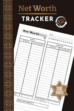 net worth tracker monthly notebook for calculating your wealth asset and liability balance logbook 8 years