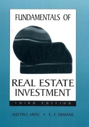 fundamentals of real estate investment 1st edition austin jaffe ,c f sirmans 0324139926, 978-0324139921