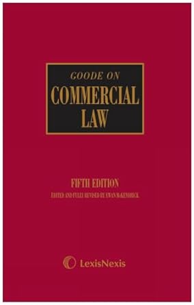 goode commercial law 1st edition roy goode 1405798610, 978-1405798617