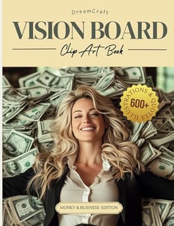 2025 dreamcraft lady boss money and business vision board clip art book manifest your wealth and dream job