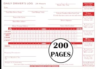 eld driver daily log book with 7 and 8 day recap eld backup driver checklist with inspection report for