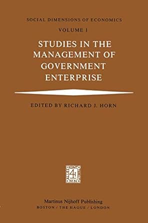 studies in the management of government enterprise 1st edition r j horn 0898380529, 978-0898380521