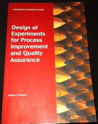 design of experiments for process improvement and quality assurance 1st edition robert f brewer 0898061652,