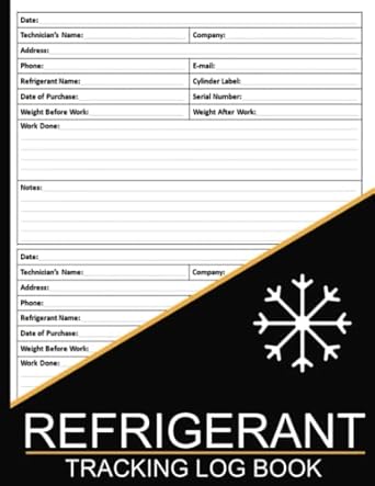 refrigerant tracking log book hvac technician refrigerant log book tracker 609 macs for hvac technicians