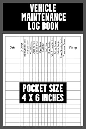 mini car maintenance log book pocket size car service checklist / vehicle maintenance journal to track