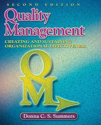 quality management 1st edition donna c s summers 0135005108, 978-0135005101