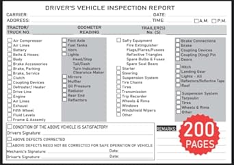 drivers vehicle inspection report book vehicles daily inspection checklist log book for drivers and truckers