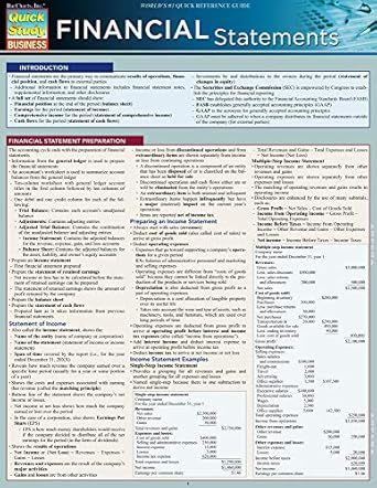 financial statements quickstudy laminated reference guide 1st edition inc barcharts b07gblh3bd