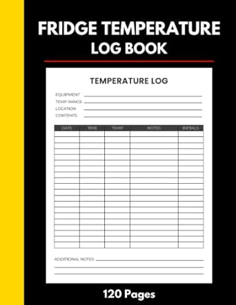 fridge temperature log book recording fridge and freezer temperatures 1st edition james brown b0bzfnvzts