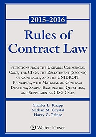 rules of contract law selections from the uniform commercial code the cisg the restatement of contracts and