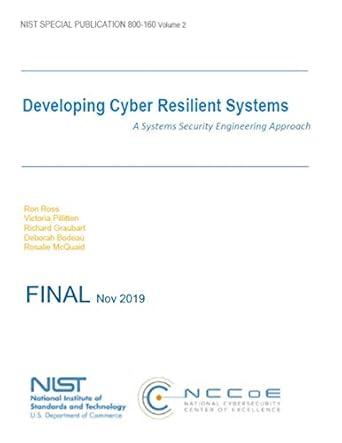 developing cyber resilient systems a systems security engineering approach nist sp 800 160 volume 2 1st