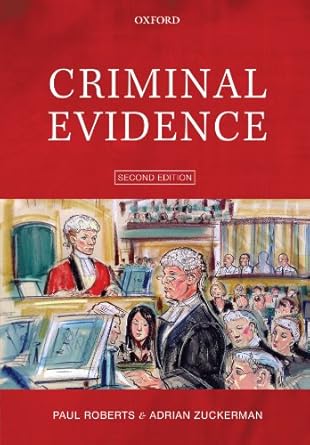criminal evidence 1st edition paul roberts ,adrian zuckerman 0199231648, 978-0199231645