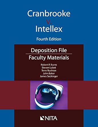 cranbrooke v intellex faculty materials 4th edition robert p burns ,steven lubet ,terre rushton ,john t baker