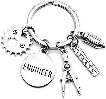 engineer keychain mechanical mathematics structural design engineering teacher student graduation gift gear