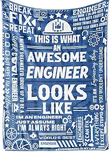 engineer gifts mechanical electrical computer engineering throw blanket flannel for men 65 x 50 inches blue