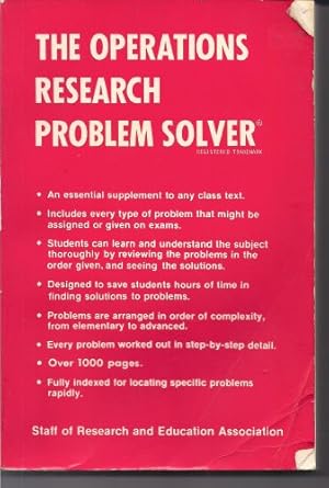 operations research problem solver 1st edition the editors of rea 0878915486, 978-0878915484
