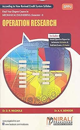 operation research 1st edition d r waghole a k bewoor b0968qlw3v
