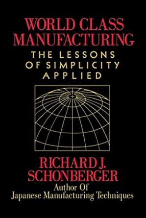 world class manufacturing 1st edition richard j schonberger b0036qvpb8