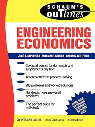 schaums outline of engineering economics 1st edition jose a sepulveda 0070238340, 978-0070238343