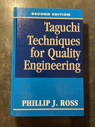 taguchi techniques for quality engineering 1st edition phillip j ross 0070539588, 978-0070539587