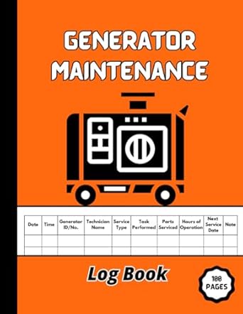 generator maintenance log book 8 5 x 11 inch 100 pages generator repair and service record book genset