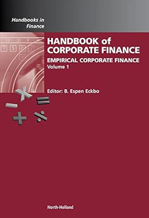 handbook of empirical corporate finance set 1st edition bjorn espen eckbo b00o4wdrog
