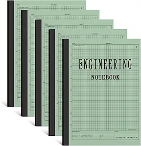 5 pcs engineering notebook 120 pages grid format 8 5 x 11 paperback graph paper composition notebook graph