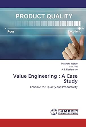 value engineering a case study enhance the quality and productivity 1st edition prashant jadhav ,s n teli ,a