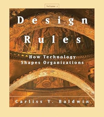 design rules volume 2 how technology shapes organizations 1st edition carliss y baldwin 0262049333,