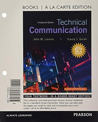technical communication 14th edition john m lannon ,laura j gurak 0134703073, 978-0134703077