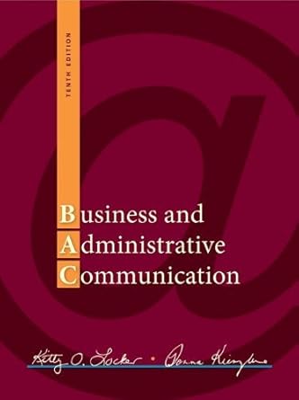 business and administrative communication by locker kitty kienzler donna 2012 hardcover 1st edition locker