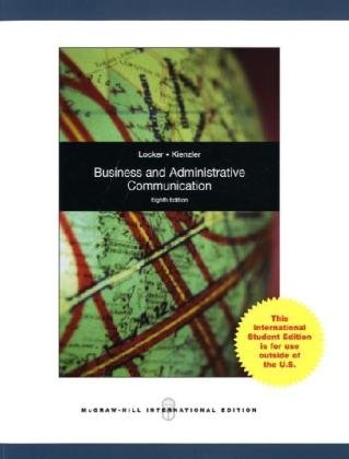 business and administrative communication 1st edition kitty o locker 0071283110, 978-0071283113