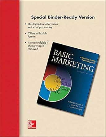 loose leaf for basic marketing 1st edition william d perreault ,joseph p cannon ,e jerome mccarthy