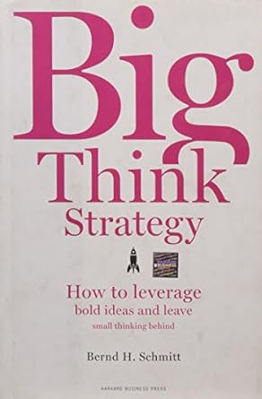 big think strategy how to leverage bold ideas and leave small thinking behind 1st edition bernd h schmitt