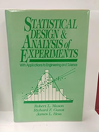 statistical design and analysis of experiments with applications to engineering and science 1st edition