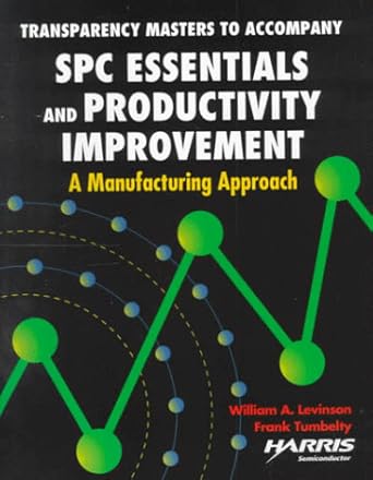 transparency masters to accompany spc essentials and productivity improvement a manufacturing approach 1st