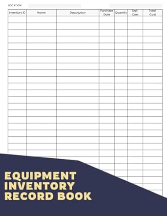 equipment inventory record book a logbook for professionals and hobbyists alike providing a simple yet